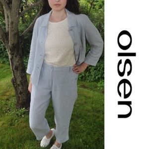 ✨Like New✨Olsen Linen Jacket Wide Leg Pants Set